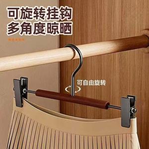 Wooden Pant Hangers With Clips Non Slip Anti Marking Minimalist Design For Clothing Storage Home Hotel Dormitory Use - Product Image 3