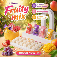 Fabrieksgroothandel Echt Fruit Sap Gevulde Flow Heart Zachte Snoepjes Draagbare Individuele Verpakking Halal Bulk Snoepjes Snack
