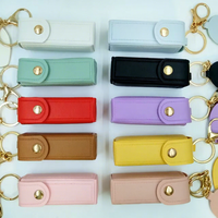 Étui portable pour rouge à lèvres et baume à lèvres, nouveau style, porte-monnaie en polyuréthane, porte-clés, pendentif, mini miroir de maquillage en forme de cœur pour filles