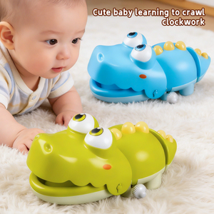 Jouet Crocodile de Dessin Animé à Mâchoires Mobiles et Queue Oscillante, Jouet à Remonter pour Bébé, Idéal pour l'Apprentissage de <span class=keywords><strong>la</strong></span> Marche à Quatre Pattes et le Relevement de <span class=keywords><strong>la</strong></span> Tête - Product Image 3