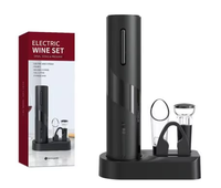 Ouvre-Bouteille Électrique 4 en 1 Rechargeable Type-C avec Verseur et Bouchon – Tire-Bouchon Automatique pour Bouteille de Vin, Idéal pour les Cadeaux