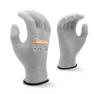 ENTE SAFETY Top Work 13G Carbon fiber anti-static PU Palm Custom Thin Work Gloves