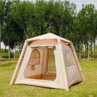 Tente de camping gonflable de haute qualité pour 3-4 personnes, double couche, quatre saisons, imperméable, résistante à la neige, 4.6, fabriquée en Oxford 300D durable