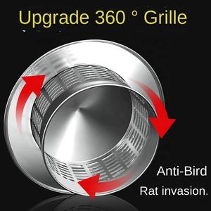 Couvre-tuyau d'évacuation de toit en acier inoxydable 304, capuchon de pluie, anti-oiseaux, ventilation en PVC, cheminée respirante, parapluie - Product Image 2