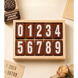 Juego de Sellos de <span class=keywords><strong>1</strong></span> Pieza, Sellos de Números de Estilo Vintage para Diario, Sellos de Números de Madera para Niños - Product Image 6