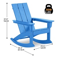 Fauteuil à bascule robuste 330 LBS en panneau solide HDPE résistant aux fissures pour porche, pelouse, jardin, maison, cour, terrasse