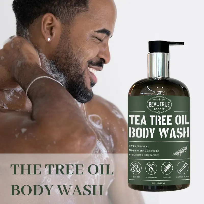 Private Label 100% Pure Natural Tea Tree Óleo Shower Gel Corpo Anti-Fungal Skin Whitening Orgânica Body Wash