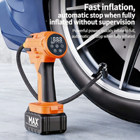 Nouveau compresseur d'air portable 12V 2000mAh pour voiture avec manomètre numérique, arrêt automatique, surveillance de la pression des pneus et lumière d'urgence
