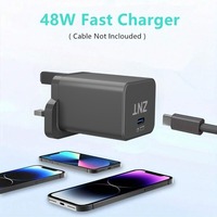 Adaptateur de charge rapide Hengye OEM personnalisé ODM avec prise britannique USB Type-C 48W GaN PD pour téléphone portable, ordinateur portable et écouteurs