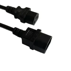 Free C14 to C13 PDU Style Computer Power Extension Cable 1.5M / Black Computer Power Extension Cord10AIEC-320-C14 to IEC-320-C13