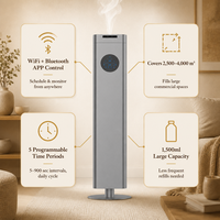 Diffuseur de parfum biphasique sur pied en aluminium, 1500 ml, 2500-4000 m³, double commande, télécommande WiFi, 15W, CE FCC, pour maison et hôtel