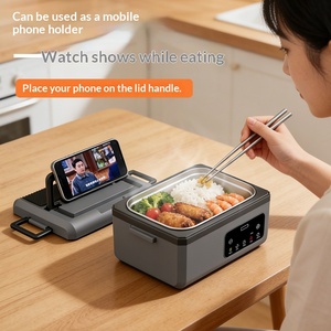 Boîte à lunch électrique sans fil alimentée par <span class=keywords><strong>batterie</strong></span>, en acier inoxydable, auto-chauffante sans eau, avec écran tactile intelligent et minuteur - Product Image 3