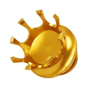 Bouchon de réservoir d'essence en aluminium avec couronne de roi pour moto, filetage droit, pour Harley Sportster - Product Image 2