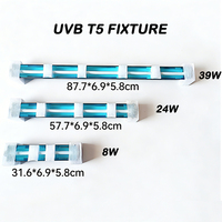 Kit d'éclairage UVB pour reptiles T5 HO avec support de tube et cordon d'alimentation, lampe de terrarium à spectre complet UVA UVB pour lézards et tortues