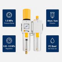 Filtre-régulateur-lubrificateur de précision 5 µm FRL 2 pièces pour traitement pneumatique de l'air ISO 8573 Classe 2 pour la production de dispositifs médicaux