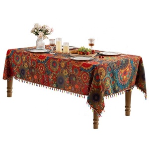 New Ready Handmade Geometric Bohemian Style Waterproof Tablecloth Colorful Tassel Printing Dustproof Home Coffee <strong>Table</strong> <strong>Cloth</strong> - Product Image 5