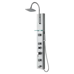 Yağış gümüş boyalı duş paneli PVC akıllı duş jetleri ile