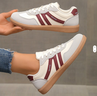 Nouvelles baskets de sport rétro européennes et américaines 2025 pour femmes, grande taille, à lacets, plates, pour l'automne