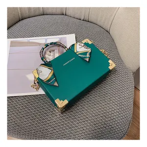 Mini bolsa de mão de couro pu feminina, vintage luxuosa, de mão, 2022