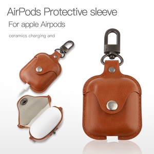 Funda protectora personalizable para Apple air Pods, estuche de cuero para auriculares inalámbricos, azul - Product Image 2