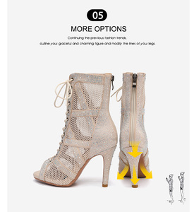 <strong>Women's</strong> Patent Leather Dance <strong>Boots</strong> Shiny Diamonds Latin Jazz Wedding High <strong>Heels</strong> Indoor Outdoor - Product Image 6