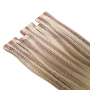 K.S WIGS Extensions de cheveux à bandes adhésives, 100% cheveux Remy chinois, trame unique, invisibles, pour un ajustement sûr, ondulations romantiques, sans dommage, facile à poser soi-même - Product Image 6