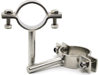 Cintre de tuyau réglable en acier inoxydable SS304 3/4 "-21/2" Type rond Support de tube pince de tuyau pince de support de tuyau avec tige ODM/OEM