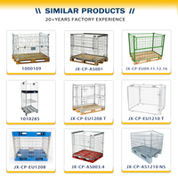 Structure de palette en treillis métallique galvanisé, pliable, empilable et entièrement soudé pour le stockage en entrepôt