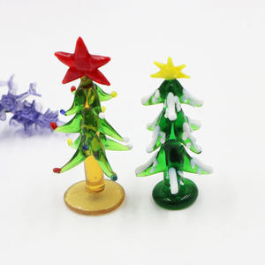 Adorno de Navidad de Cristal Hecho a Mano con Diseño de Árbol de Navidad, Escultura de Cristal para Árbol de Navidad, Precio Bajo de Fábrica, Personalizado, Estilo <span class=keywords><strong>Murano</strong></span> - Product Image 4