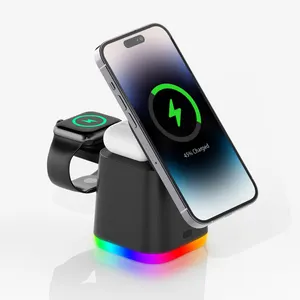 Trending Products 2023 New Arrivals Wireless Magnetic Charger Station For Apple Watch Iphone