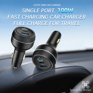 LKTOP 100W ที่ชาร์จในรถยนต์แบบเร็ว <span class=keywords><strong>3</strong></span> พอร์ต USB-C สำหรับโดรน Mavic <span class=keywords><strong>3</strong></span> <span class=keywords><strong>Pro</strong></span>/<span class=keywords><strong>Mini</strong></span> 4/Air <span class=keywords><strong>3</strong></span>/Avata 2 และอะแดปเตอร์จ่ายไฟสำหรับแล็ปท็อป - Product Image 1