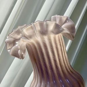 Pleated <strong>Vase</strong> Gentle Purple Decorative Ornaments Living Room <strong>Flower</strong> Arrangement High-end Antique Fenton <strong>Flower</strong> <strong>Vase</strong> - Product Image 2