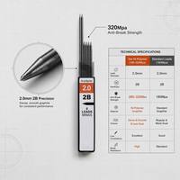 Pensil Mekanik OEM Tahan Lama 2.0mm 2B Hitam 90MM Aliran Tinta Konsisten Alat Tulis Pelajar Isi Ulang Inti Resin Polimer Handal Kantor