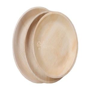 <b>Disposable</b> Bamboo Areca Palm Leaf <b>Plates</b> From India for Parties Sustainable and Engraved - Product Image 1