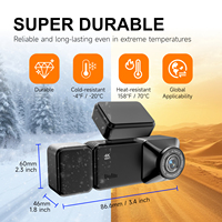 Caméra embarquée 4K Ultra HD 3 canaux (avant, arrière, habitacle) avec Wi-Fi 5 GHz, GPS, vision nocturne, moniteur de stationnement et capteur G - Enregistreur vidéo de voiture