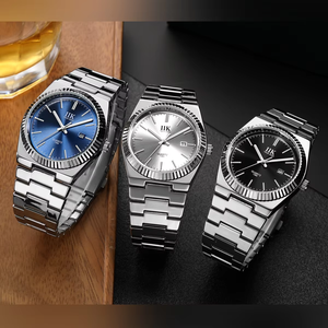 <span class=keywords><strong>Montre</strong></span> Homme IIK 1385 de Marque Tendance, Analogique à Quartz, Bracelet en Acier Allié, Aiguilles Lumineuses, Date Automatique, Étanche – Soldes Exceptionnelles - Product Image 3