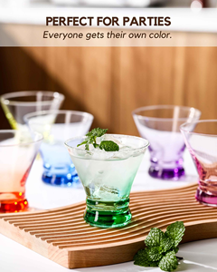 Hot Sale Clear <b>Plastic</b> Stemless <b>Martini</b> <b>Glass</b> Heavy Neon Colored Base Party Dessert Cocktail Ice Cream Made in Vietnam - Product Image 3