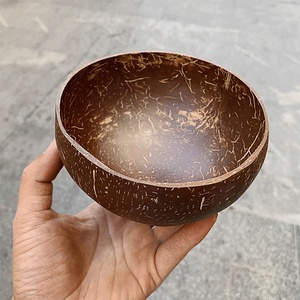 Bol en coque de noix de <span class=keywords><strong>coco</strong></span> naturelle du Vietnam, écologique, rond et poli, pour salade, crème glacée, dessert, fruits, avec cuillère - Product Image 6