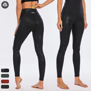 Neues Design Damen Sport bekleidung Hohe Taille Skinny Fitness Strumpfhose Stretch Langlebige Shinny Yoga Hose Glänzende Leggings