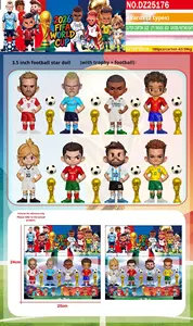 Juguetes de Fútbol de 3.5 Pulgadas con <span class=keywords><strong>Base</strong></span>, Figuras de Jugadores de Fútbol de PVC, Ronaldo, Roma, Adornos Deportivos, Muñecos Estrella, 8 Piezas/Juego - Product Image 6