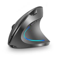 Mouse Gaming Vertikal Nirkabel Ergonomis Optik Dual Mode 6D 2.4G Antarmuka USB Lampu LED Orientasi Tangan Kanan Tersedia