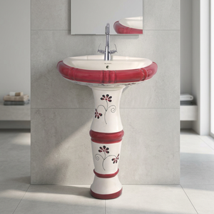 อ่างล้างหน้าทรงกลมเซรามิกสีเขียวลายหิน ดีไซน์สวยงาม สำหรับห้องน้ำ - Product Image 6