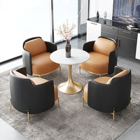 GEDO Expédition rapide Ensemble de canapés de bureau en cuir synthétique Combinaison bureau et chaise de négociation pour réception d'affaires
