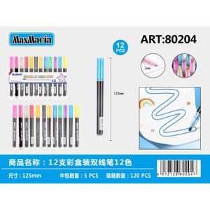 12 colori doppia punta acquerello pennarello Set punta Fine materiale plastico in scatola di colore per arte e disegno - Product Image 1