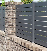 Clôture de jardin semi-privée personnalisée, noire et grise, panneaux de clôture extérieure