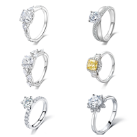 Bague de mariage de luxe en argent plaqué S925, bague de fiançailles en argent sterling 925 pour femme, accessoires de bijoux
