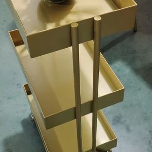 Chariot de salon de coiffure à roulettes en métal, outils de salon en vente chaude - Product Image 6