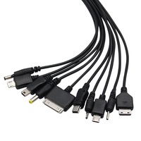 Câble de charge multifonction USB 10 en 1 en gros pour téléphone portable, MP3, tablette, ventilateur
