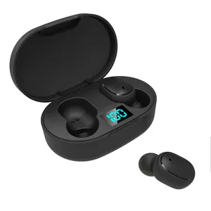 E6S Airdots Black Bluetooth Earphones Mi True Wireless Headphones Bluetooth 5.0 TWS  Headset With LCD battery show
