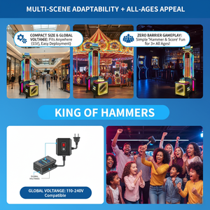 Machine de jeu d'arcade sportive d'intérieur à monnayeur, testeur de force de boxe en métal, Hammer Strike, avec garantie d'un an - Product Image 5